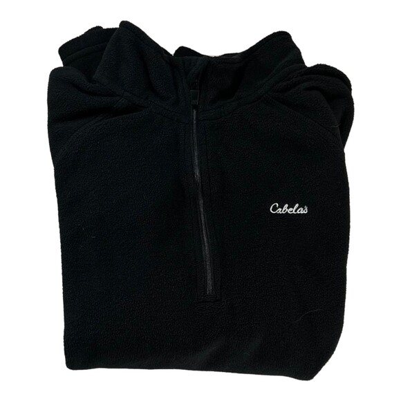 Cabela's Pullover Fleece Heavyweight Quarter Zi Thermal Jacket Black Size Medium - Picture 5 of 8